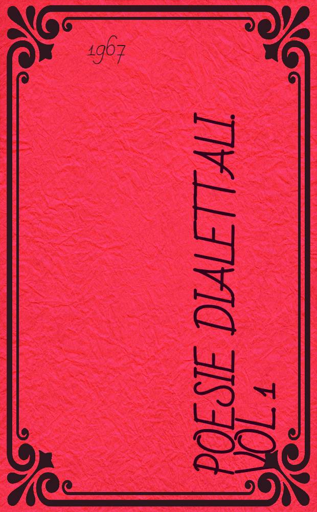 Poesie dialettali. Vol. 1