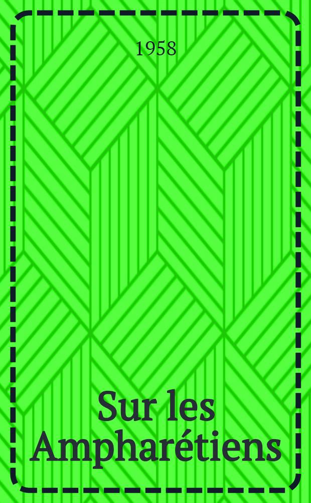 Sur les Ampharétiens (Annélides Polychètes) de la côte occidentale de l'Afrique
