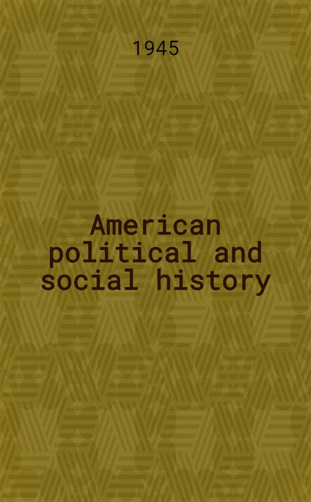 American political and social history