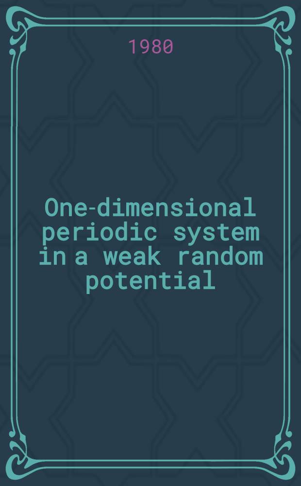One-dimensional periodic system in a weak random potential