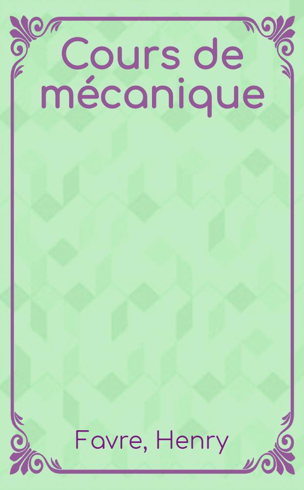Cours de mécanique