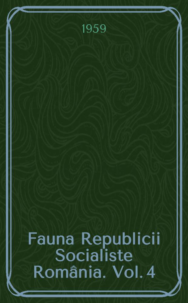 Fauna Republicii Socialiste România. Vol. 4 : Crustacea
