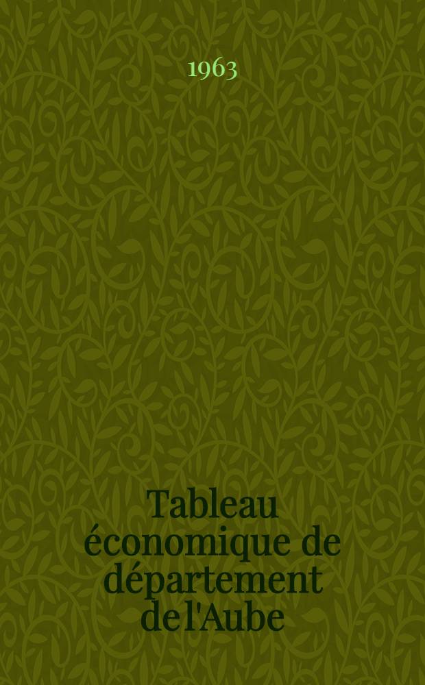 Tableau économique de département de l'Aube