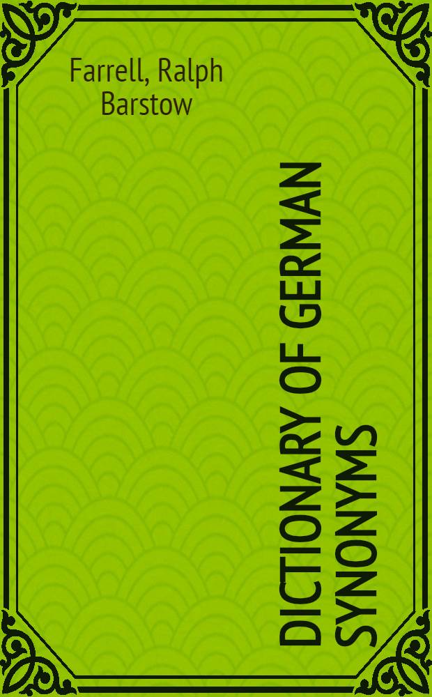 Dictionary of German synonyms