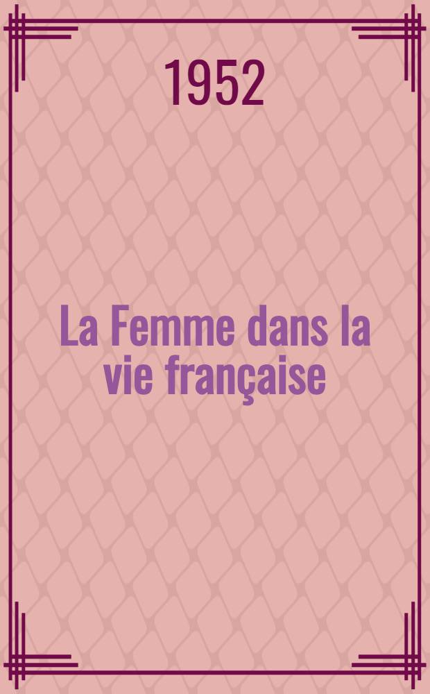 La Femme dans la vie française