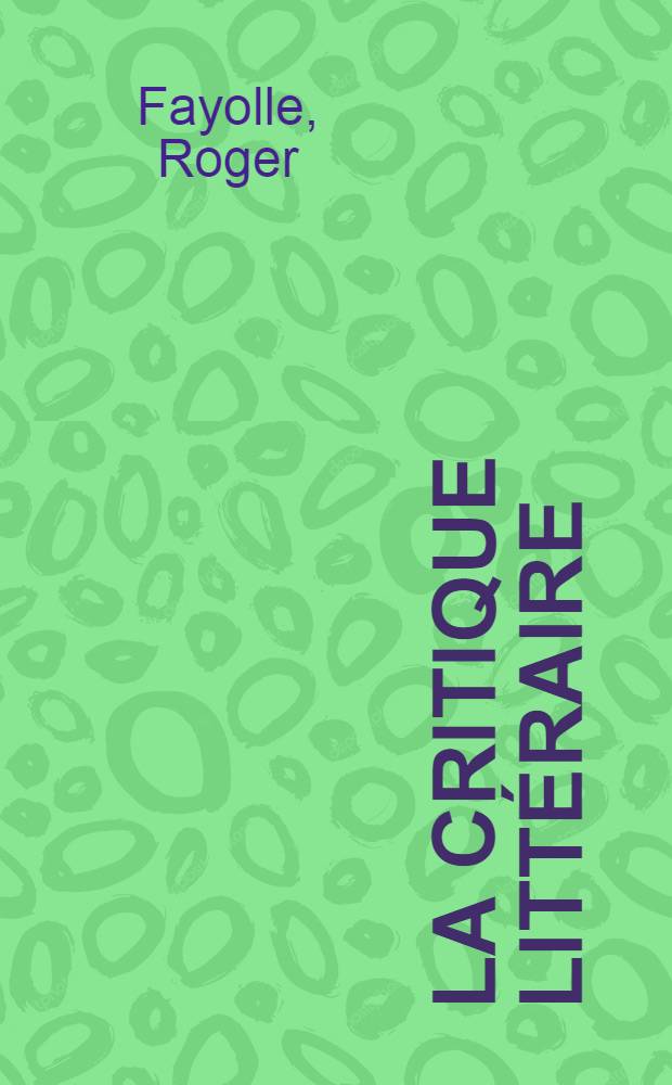La critique littéraire