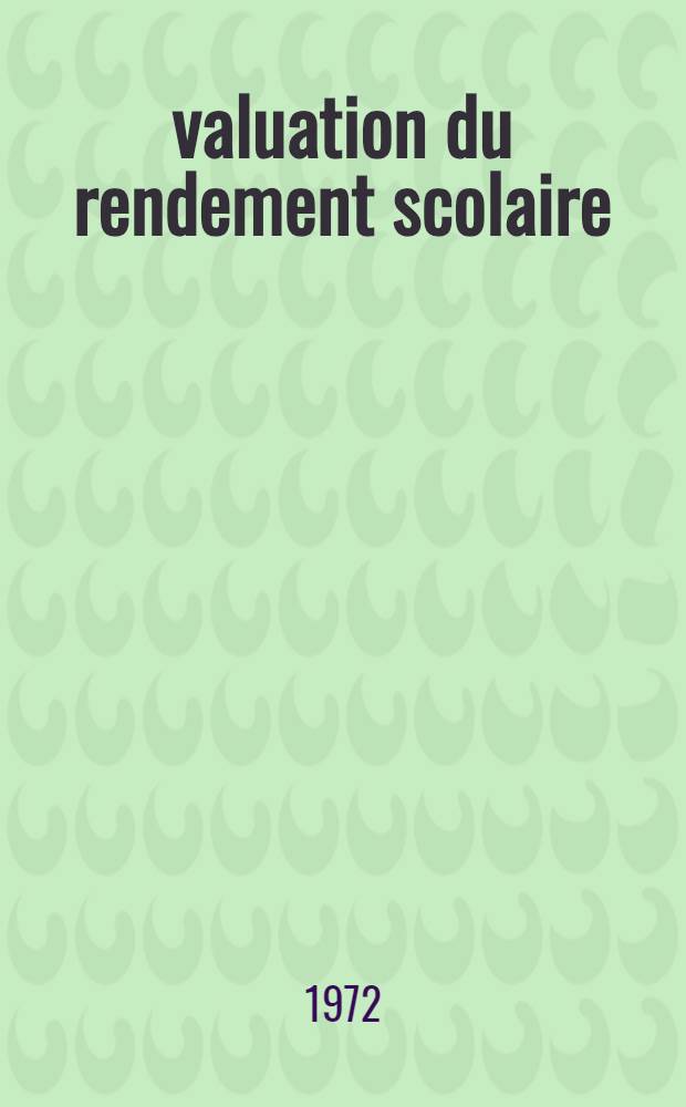Évaluation du rendement scolaire