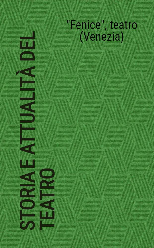[Storia e attualità del teatro]