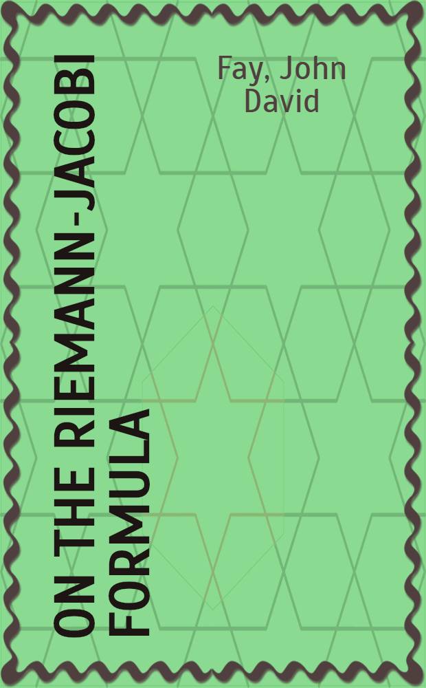 On the Riemann-Jacobi Formula