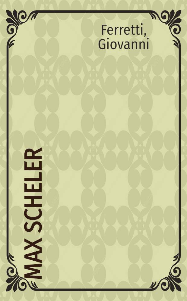 Max Scheler