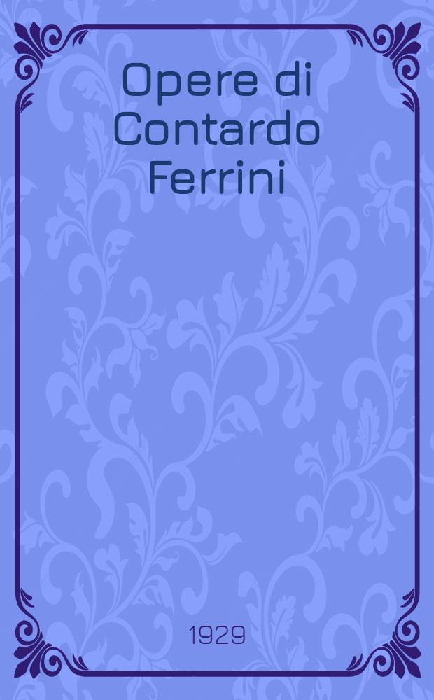 Opere di Contardo Ferrini