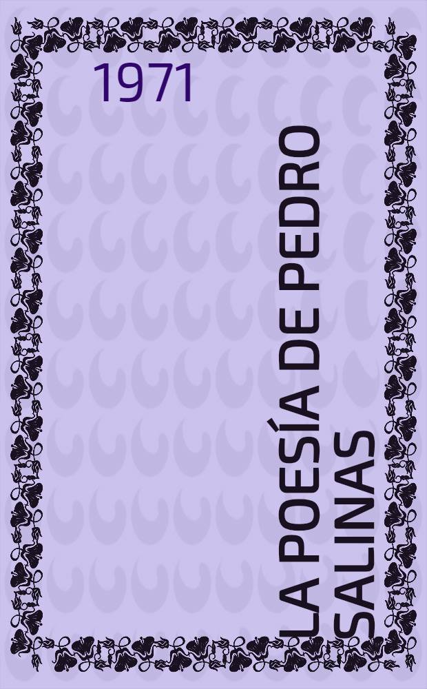 La poesía de Pedro Salinas