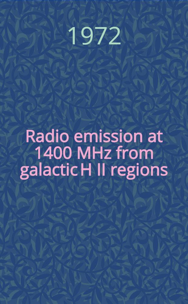 Radio emission at 1400 MHz from galactic H II regions