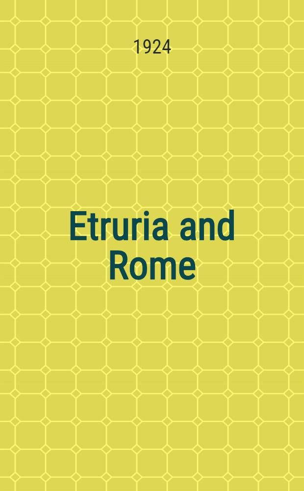 Etruria and Rome