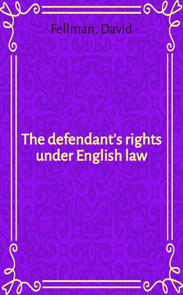 The defendant's rights under English law