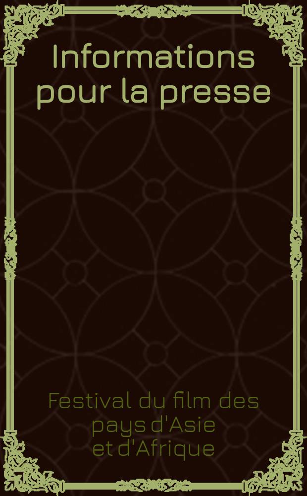 Informations pour la presse