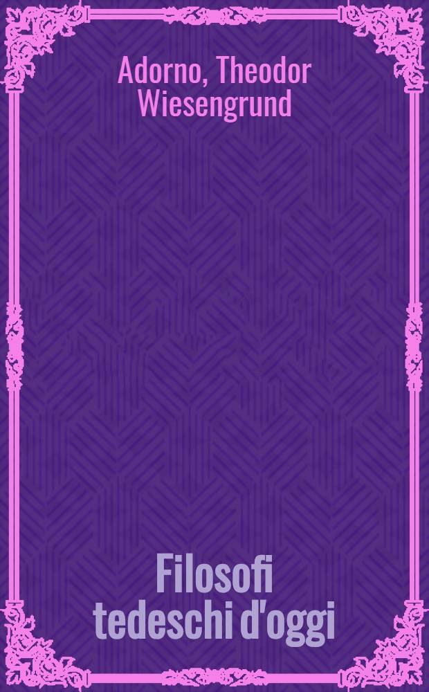 Filosofi tedeschi d'oggi