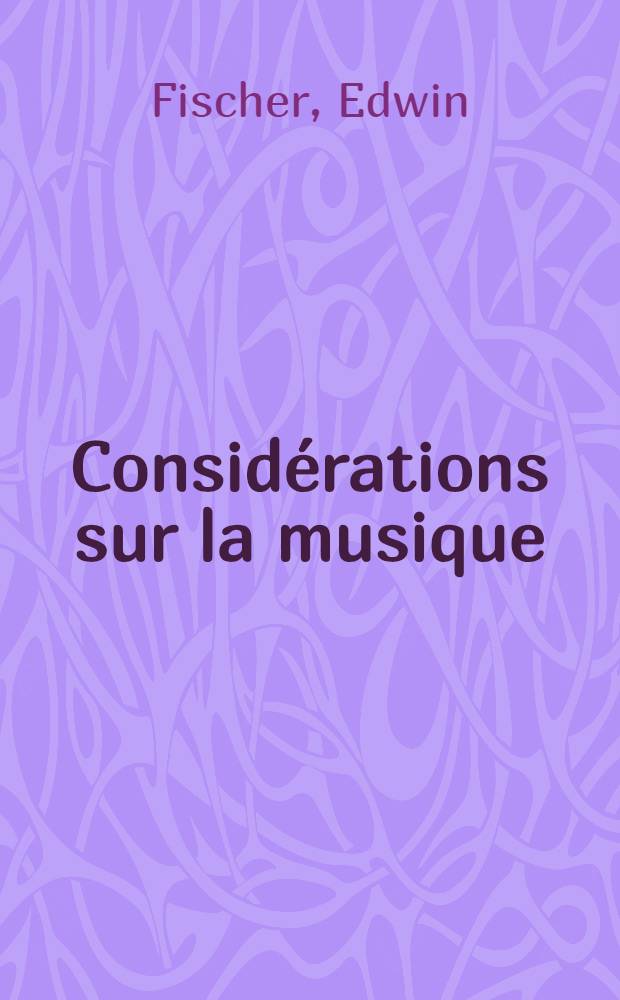 Considérations sur la musique