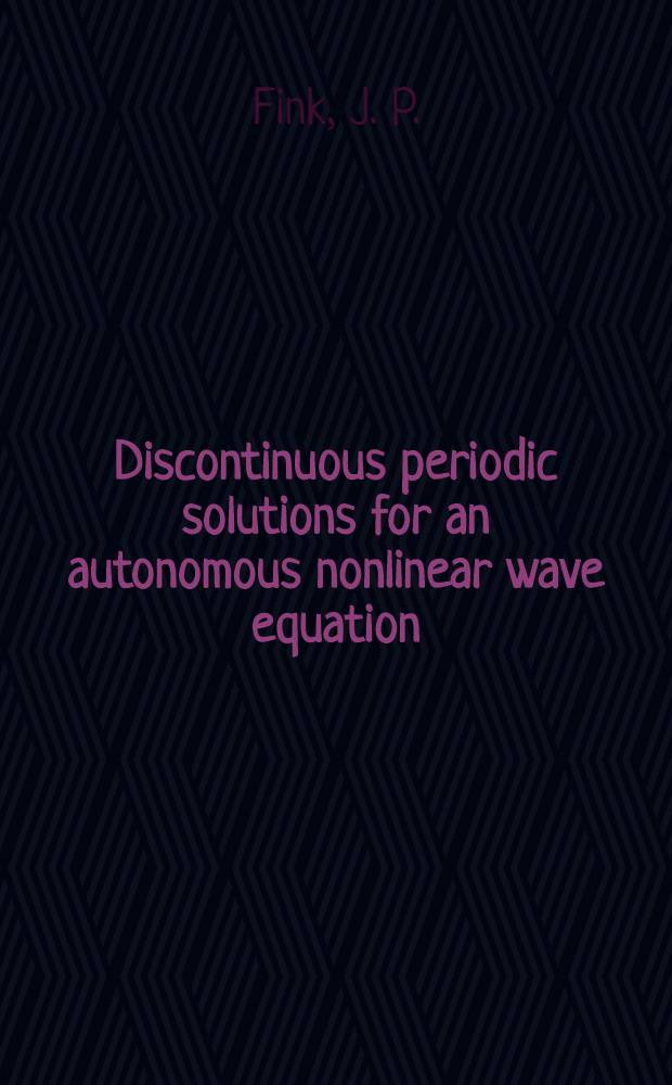 Discontinuous periodic solutions for an autonomous nonlinear wave equation