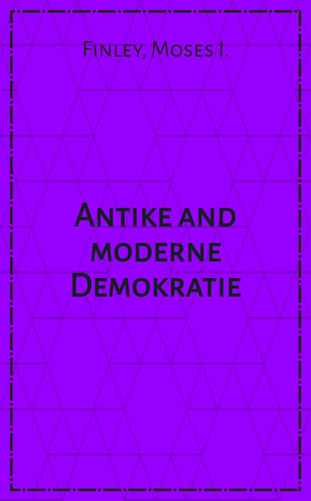 Antike and moderne Demokratie