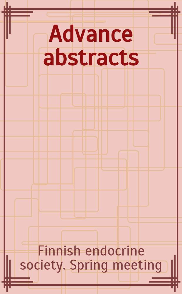 Advance abstracts