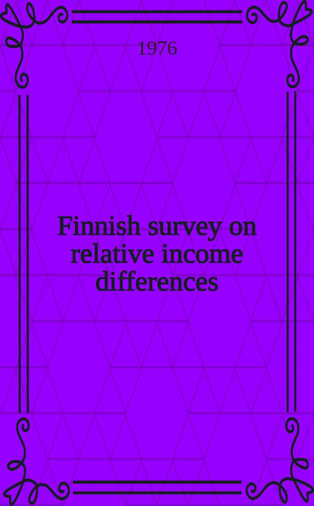 Finnish survey on relative income differences