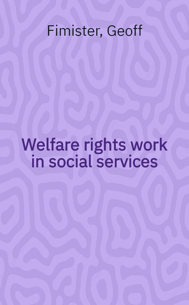 Welfare rights work in social services