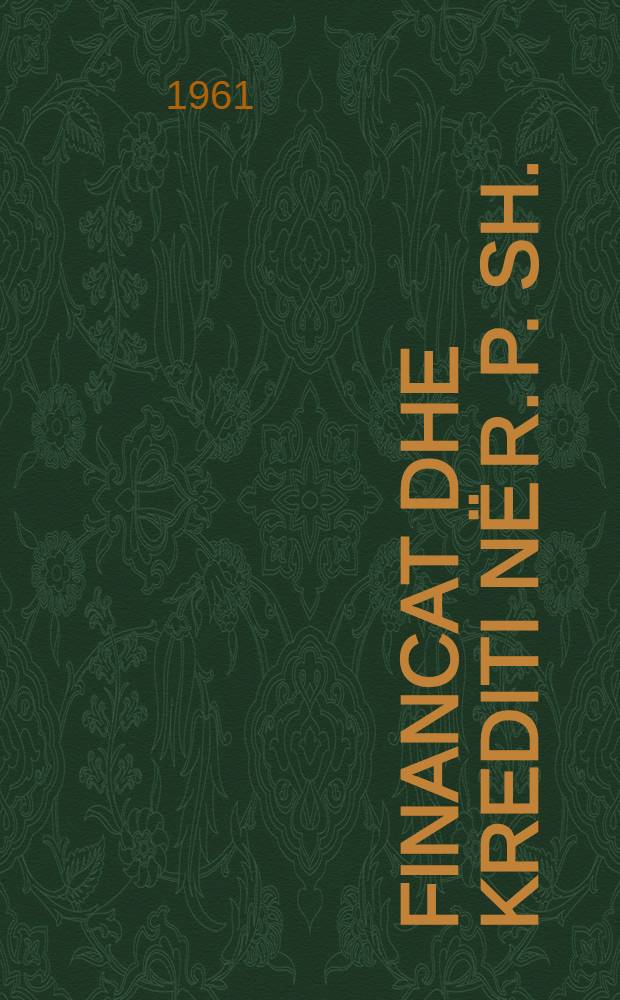 Financat dhe krediti n&euml; R. P. Sh.