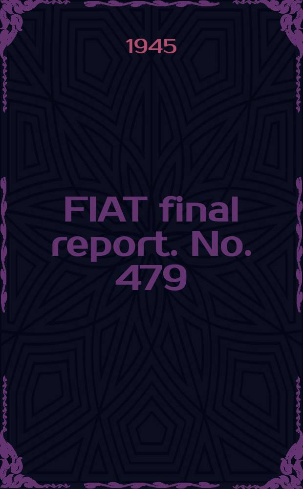 FIAT final report. No. 479 : A Preliminary survey of portable-sawing and drying equipment in Germany ...