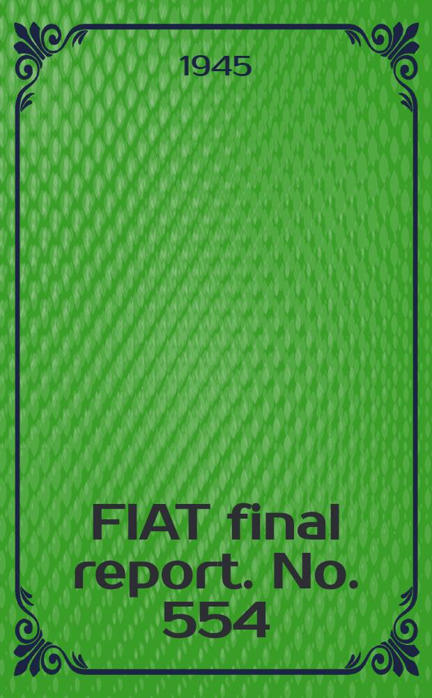 FIAT final report. No. 554 : Rayon weawing & throwing in Germany