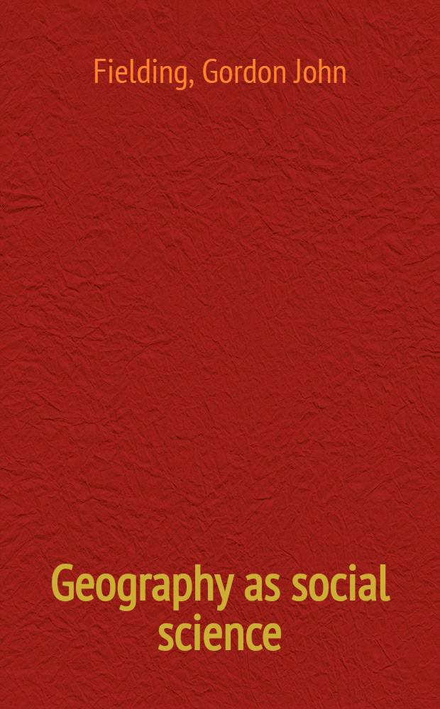 Geography as social science