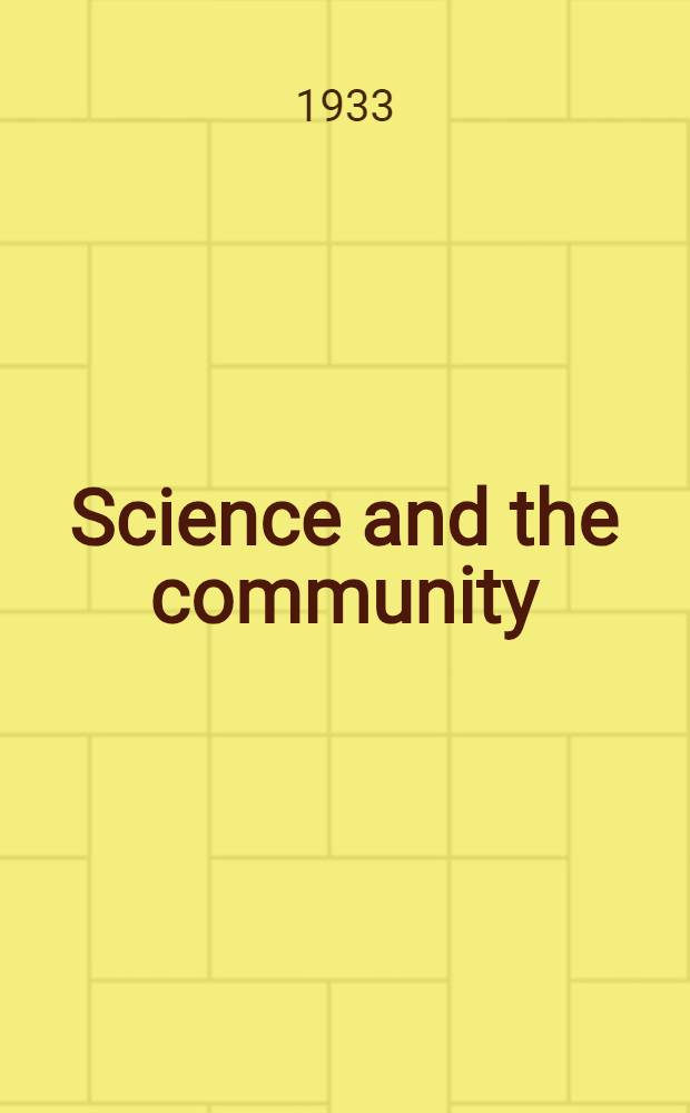 ... Science and the community