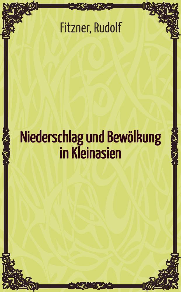 Niederschlag und Bewölkung in Kleinasien