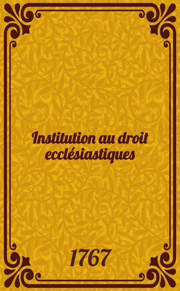 Institution au droit ecclésiastiques