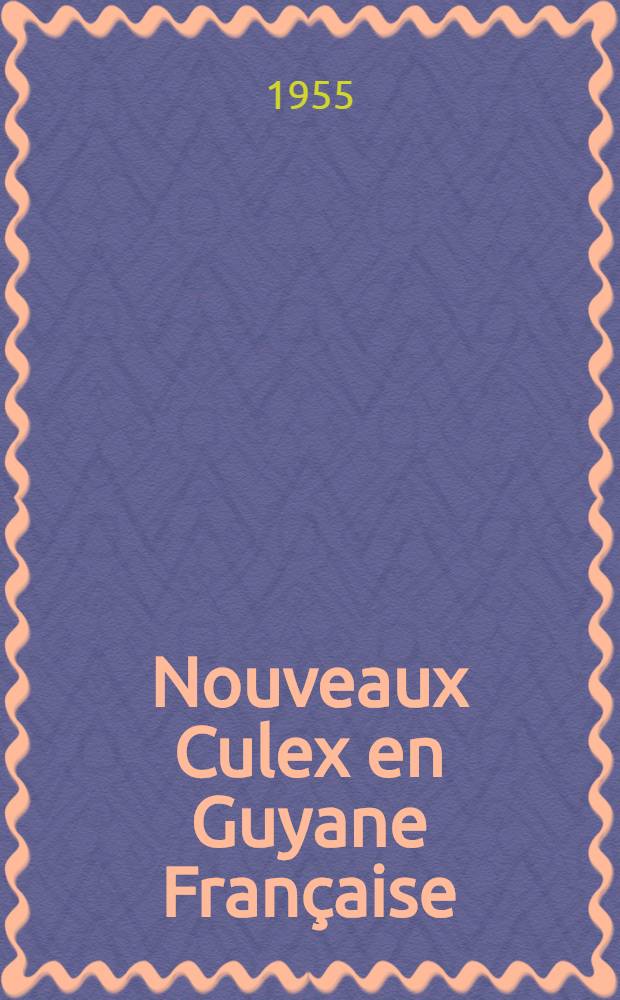 Nouveaux Culex en Guyane Française