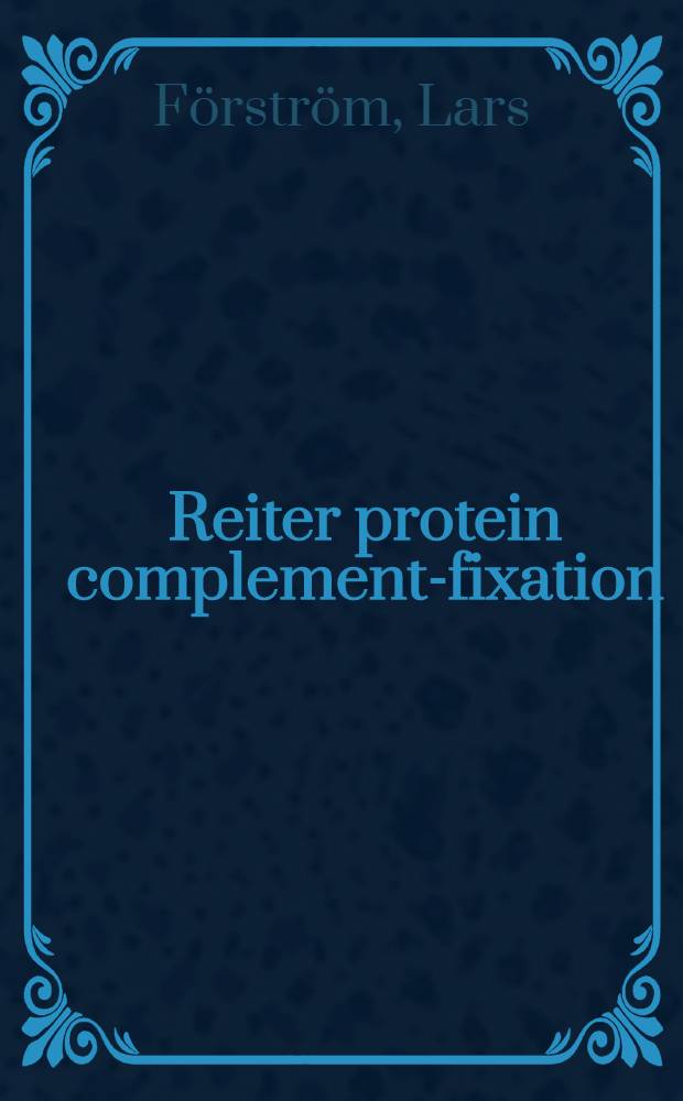 Reiter protein complement-fixation (RPCF) test as a serological test for syphilis, A clinical study