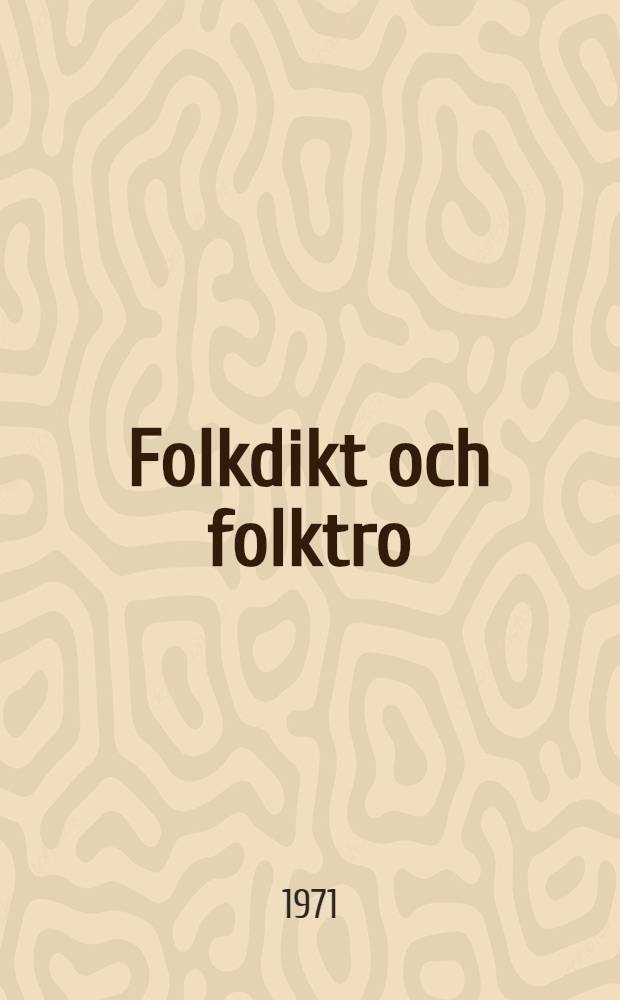 Folkdikt och folktro