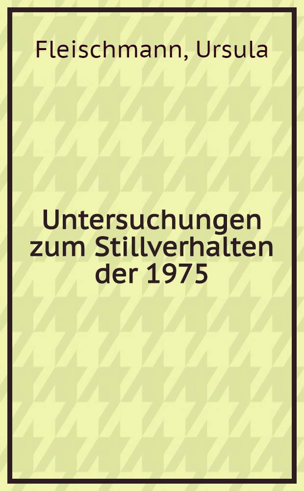 Untersuchungen zum Stillverhalten der 1975/76 an der Universitäts-Frauenklinik-Erlangen entbundenen Mütter : Inaug.-Diss