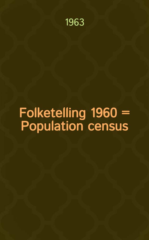 Folketelling 1960 = Population census