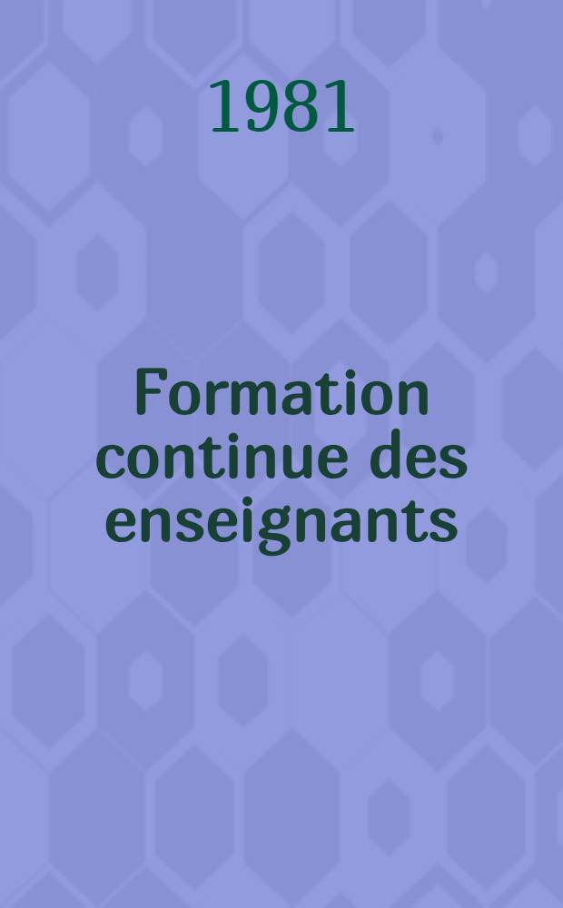 Formation continue des enseignants