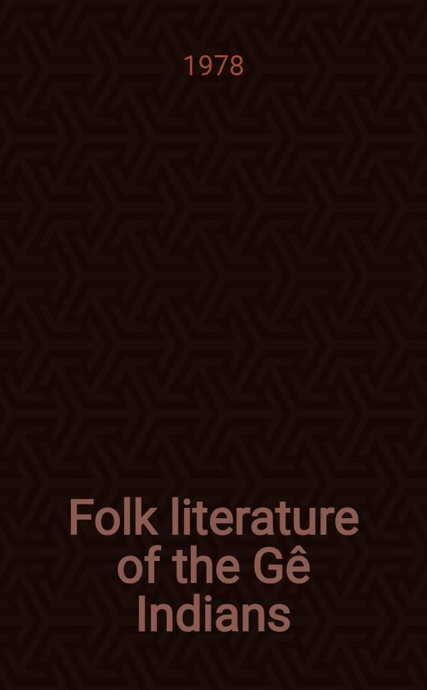 Folk literature of the Gê Indians