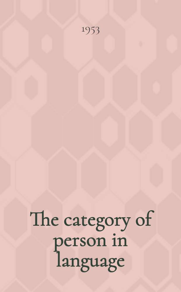 The category of person in language