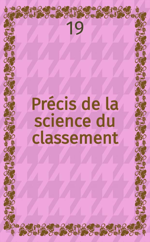 Précis de la science du classement