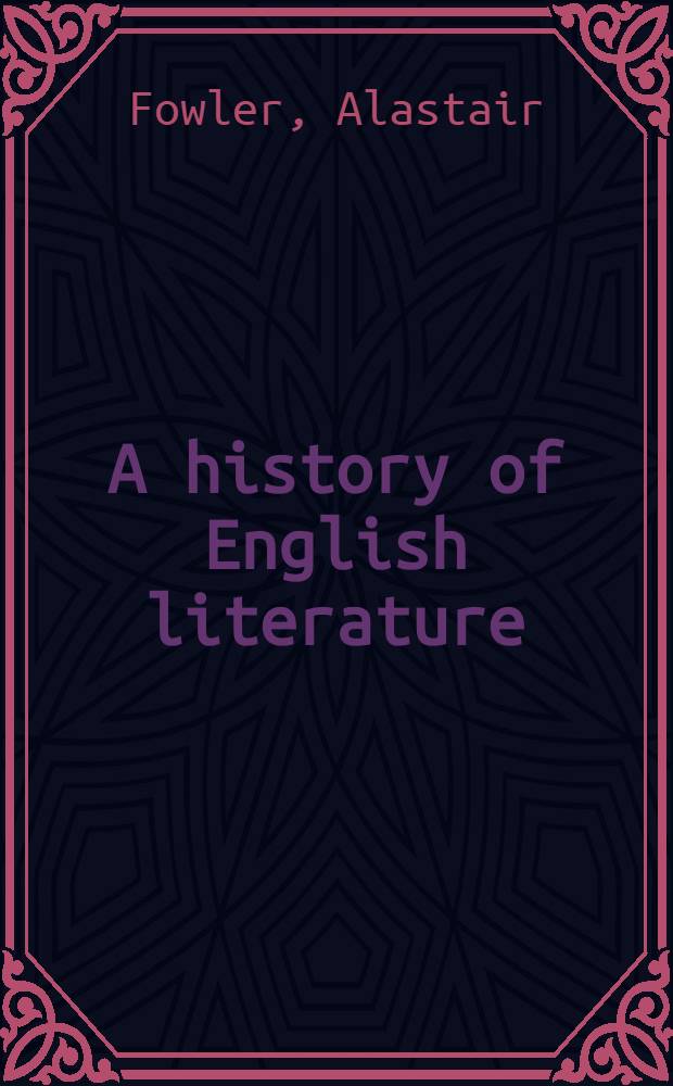 A history of English literature