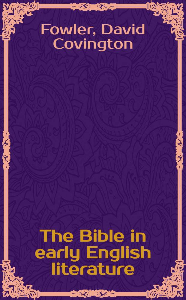 The Bible in early English literature