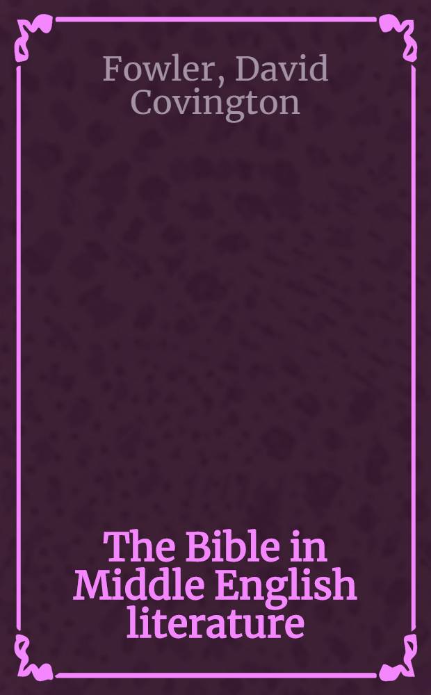 The Bible in Middle English literature