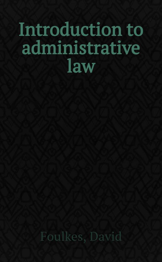 Introduction to administrative law