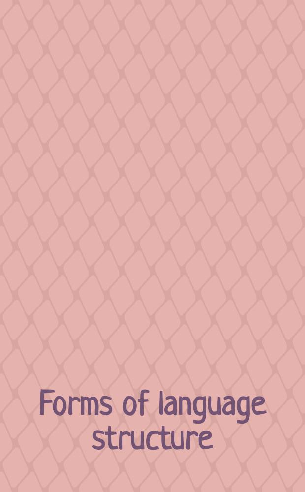Forms of language structure
