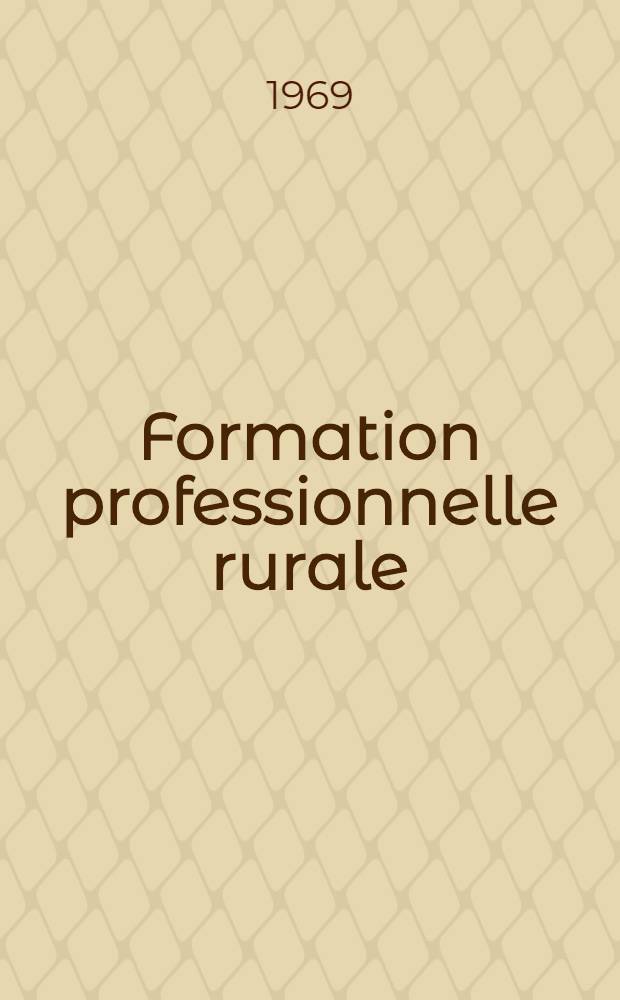 Formation professionnelle rurale: Sénégal : Rapport établi ... par l'Organisation internationale du travail ...