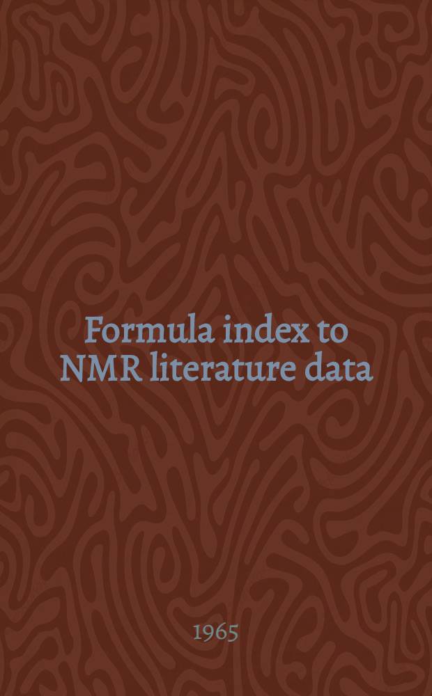 Formula index to NMR literature data
